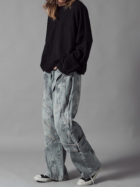 「Theater code（シアターコード）のアイテム（パンツ）」を使った、mikiさん（メンズ・178cm）の秋コーディネート