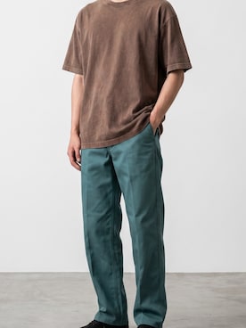 「Dickies（ディッキーズ）の【お気に入り数11万人突破】Dickies/ディッキーズ THE ORIGINAL FIT 874 TCツイル センタープレス スケーターパンツ レングス32インチ ワークパンツ イージーパンツ 2026年 夏 夏服 秋服（チノパンツ、グリーン系）」を使った、mikiさん（メンズ・178cm）の夏コーディネート