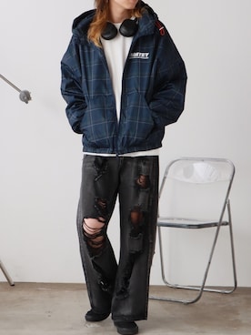 「アイテム（ブルゾン）」を使った、mikiさん（メンズ・178cm・20代）の秋コーディネート