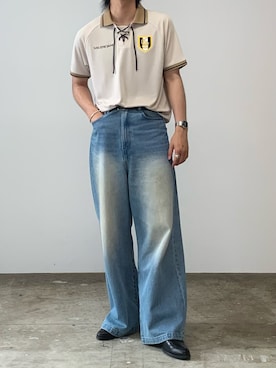 「tk.TAKEO KIKUCHI（ティーケータケオキクチ）のアイテム（その他シューズ）」を使った、mikiさん（メンズ・170cm）の夏コーディネート