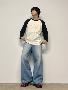 「orSlow（オアスロウ）のアイテム（トップス）」を使った、mikiさん（メンズ・170cm）の春コーディネート