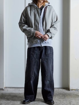 「アイテム（デニムパンツ）」を使った、mikiさん（メンズ・178cm）の秋コーディネート