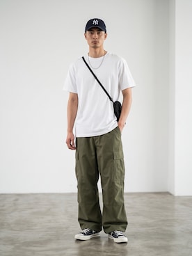 「GILDAN（ギルダン）のアイテム」を使った、mikiさん（メンズ・178cm）の夏コーディネート