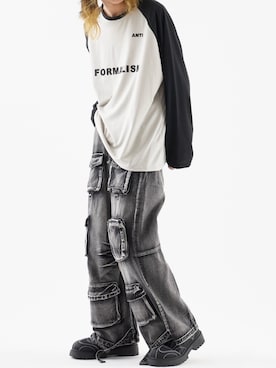 「アイテム（デニムパンツ）」を使った、mikiさん（メンズ・178cm）の夏コーディネート