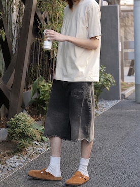 「アイテム（トップス）」を使った、mikiさん（メンズ・178cm）の夏コーディネート