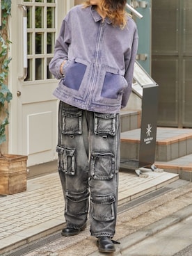 「アイテム（カバーオール）」を使った、mikiさん（メンズ・178cm）の秋コーディネート