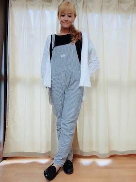 「SMITH'S（スミス）のアイテム（サロペット/オーバーオール）」を使った、みどさん（レディース・166cm）の秋コーディネート