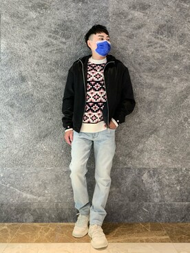 「アイテム（マウンテンパーカー）」を使った、Junさん（メンズ・168cm）の秋コーディネート