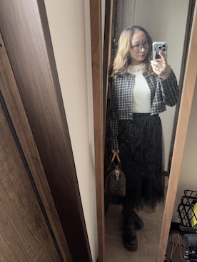 「LOUIS VUITTON（ルイヴィトン）のアイテム（手袋、ブラウン系）」を使った、reichelさん（レディース・150cm）の冬コーディネート