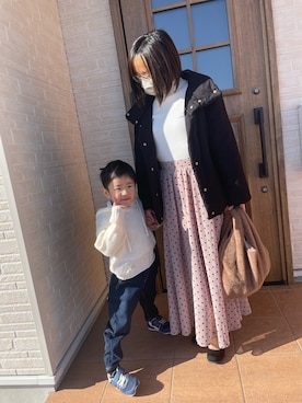 「BRANSHES（ブランシェス）のアイテム（パンツ）」を使った、reichelさん（レディース・150cm）の冬コーディネート