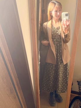 「FUN（ファン）のアイテム（ワンピース/ドレス）」を使った、reichelさん（レディース・148cm）の秋コーディネート