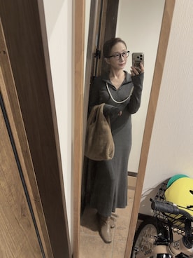 「DAISO（DAISO）のアイテム（バッグ）」を使った、reichelさん（レディース・150cm）の秋コーディネート