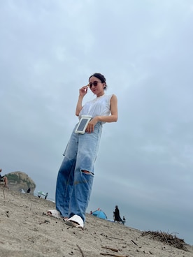 「GU（ジーユー）のアイテム（アクセサリー）」を使った、reichelさん（レディース・150cm）の夏コーディネート