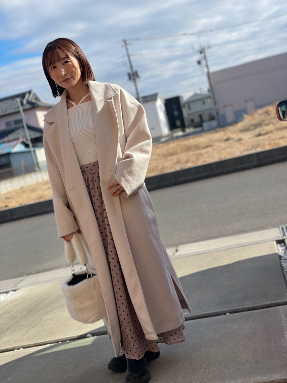 【美品】サイドスリットロングテーラードコート GRL（グレイル）の「サイドスリットロングテーラードコート