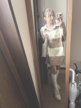 「アイテム（ポロシャツ）」を使った、reichelさん（レディース・150cm）の秋コーディネート