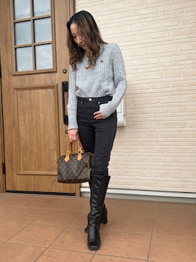 「LOUIS VUITTON（ルイヴィトン）のアイテム（手袋、ブラウン系）」を使った、reichelさん（レディース・150cm）の春コーディネート