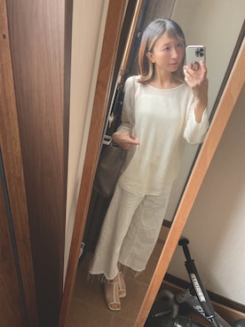 「アイテム（チューブトップ）」を使った、reichelさん（レディース・150cm）の夏コーディネート