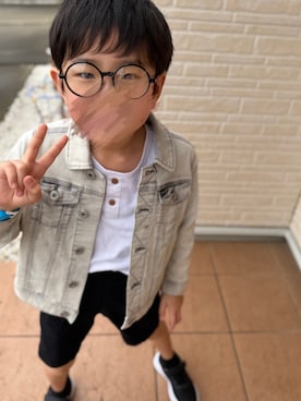 「西松屋（ニシマツヤ）のアイテム（眼鏡、ブラック系）」を使った、reichelさん（レディース・150cm）の春コーディネート