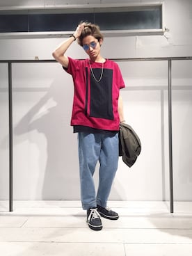 「STUDIOUS（ステュディオス）のアイテム（アクセサリー）」を使った、Yuyaさん（メンズ・177cm）の春コーディネート