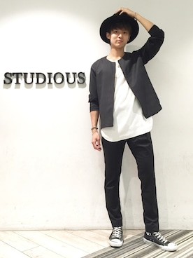 「STUDIOUS（ステュディオス）のアイテム（ブルゾン）」を使った、Yuyaさん（メンズ・177cm）の夏コーディネート