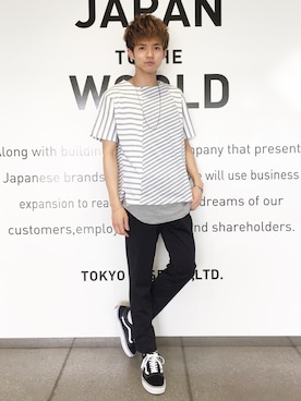 「STUDIOUS（ステュディオス）のアイテム（アクセサリー）」を使った、Yuyaさん（メンズ・177cm）の夏コーディネート