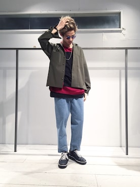 「STUDIOUS（ステュディオス）のアイテム（アクセサリー）」を使った、Yuyaさん（メンズ・177cm）の春コーディネート