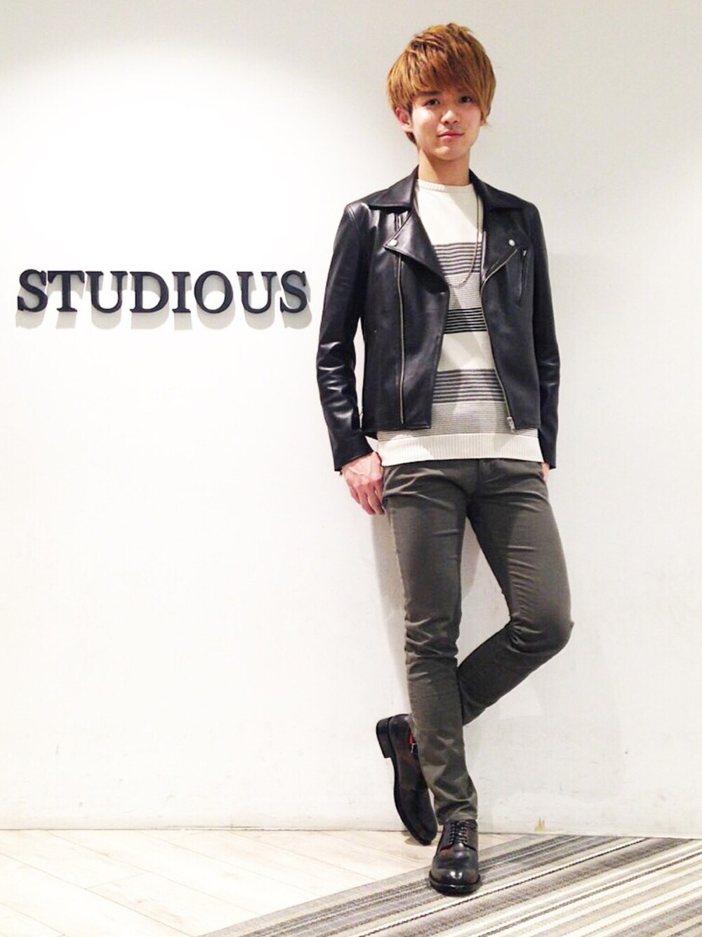 FACTOTUM スタッズ ダブル ライダース ジャケット / ファクトタム