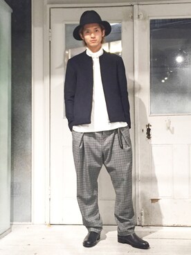 「STUDIOUS（ステュディオス）のアイテム（ブルゾン）」を使った、Yuyaさん（メンズ・177cm）の秋コーディネート