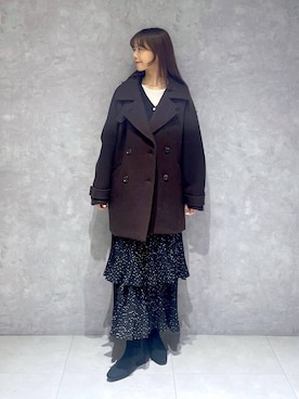 「アイテム（ピーコート）」を使った、RYOKOさん（レディース・158cm・30代）の秋コーディネート