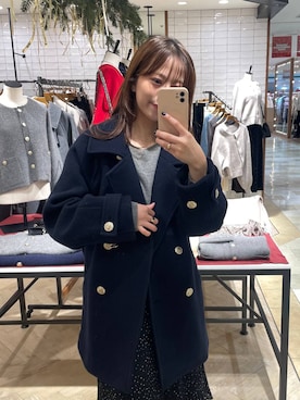 「アイテム（ピーコート）」を使った、RYOKOさん（レディース・158cm・30代）の冬コーディネート