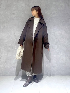 「アイテム（ステンカラーコート）」を使った、RYOKOさん（レディース・158cm・30代）の秋コーディネート