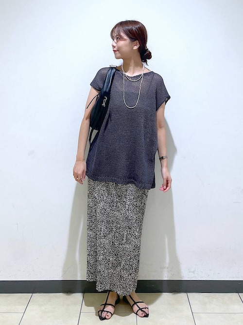 リネンコンメッシュプルオーバーフレンチスリーブ　apartbylowrys A part by｜リネンコンメッシュプルオーバーフレンチスリーブ