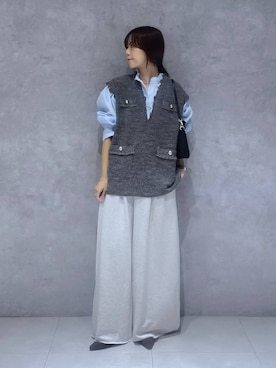 「デート/ロマンティック」｜「アイテム（スウェットパンツ）」を使った、RYOKOさん（レディース・158cm）の秋コーディネート