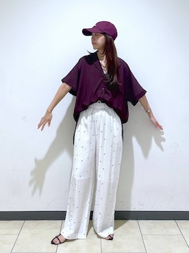 「アイテム（キャップ）」を使った、RYOKOさん（レディース・158cm・30代）の夏コーディネート