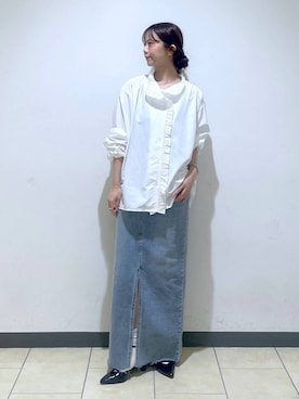 「アイテム（デニムスカート）」を使った、RYOKOさん（レディース・158cm・30代）の秋コーディネート