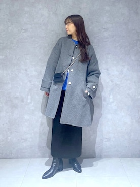「アイテム（ノーカラーコート）」を使った、RYOKOさん（レディース・158cm・30代）の秋コーディネート