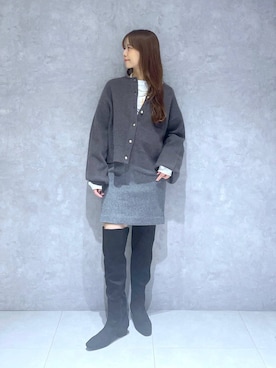 「アイテム（カーディガン/ボレロ）」を使った、RYOKOさん（レディース・158cm・30代）の冬コーディネート