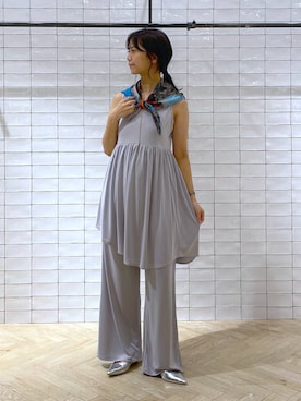 「アイテム（セットアップ）」を使った、RYOKOさん（レディース・158cm）の夏コーディネート