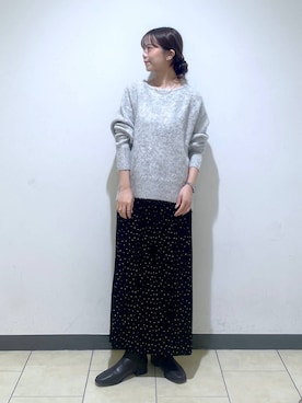 「A part by（アパートバイ）のシャギーニットプルオーバー（ニット/セーター）」を使った、RYOKOさん（レディース・158cm）の秋コーディネート