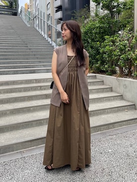 「アイテム（ワンピース/ドレス）」を使った、RYOKOさん（レディース・158cm・30代）の夏コーディネート