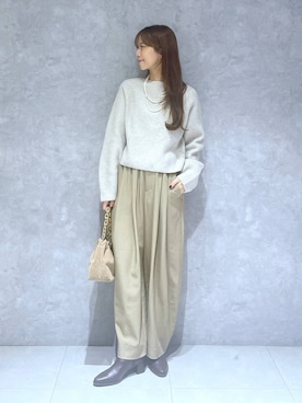 「旅行」｜「アイテム（アクセサリー）」を使った、RYOKOさん（レディース・158cm）の冬コーディネート