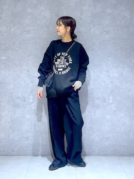 「アイテム（スウェット）」を使った、RYOKOさん（レディース・158cm・30代）の冬コーディネート