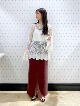 「アイテム（デニムスカート）」を使った、RYOKOさん（レディース・158cm・30代）の夏コーディネート
