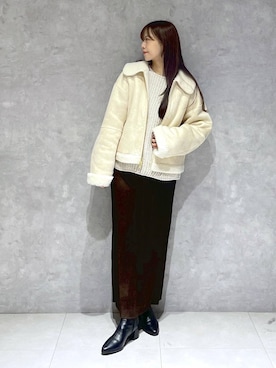 「A part by（アパートバイ）のアイテム（ブルゾン）」を使った、RYOKOさん（レディース・158cm）の冬コーディネート