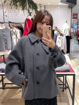 「アイテム（ステンカラーコート）」を使った、RYOKOさん（レディース・158cm・30代）の冬コーディネート