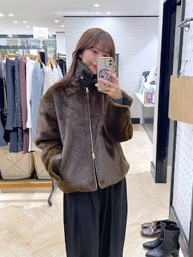 「A part by（アパートバイ）のアイテム（その他アウター）」を使った、RYOKOさん（レディース・158cm）の秋コーディネート