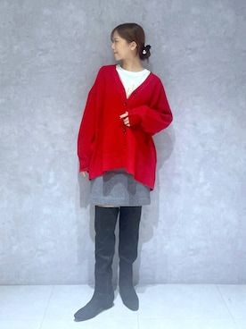 「アイテム（カーディガン/ボレロ）」を使った、RYOKOさん（レディース・158cm・30代）の冬コーディネート