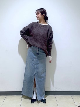 「アイテム（デニムスカート）」を使った、RYOKOさん（レディース・158cm・30代）の秋コーディネート