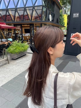 「アイテム（バレッタ/ヘアクリップ）」を使った、RYOKOさん（レディース・158cm）の夏コーディネート