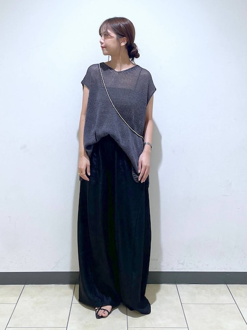 セール】リネンコンメッシュプルオーバーフレンチスリーブ
